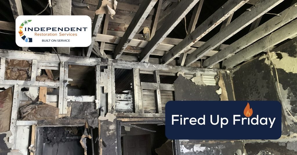 This image shows significant fire damage caused by an out of control kitchen fire - Independent Restoration Services - West Tennessee and North Mississippi, Built On Service.